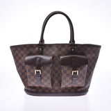 LOUIS VUITTON路易威登Damier Manosque GM棕色N51120女士Damier帆布皮革手提包A级二手Ginzo