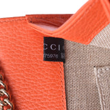 GUCCI Gucci Interlocking Chain Shoulder Bag Outlet Orange 510304 Ladies Calf Shoulder Bag Shindo Used Ginzo