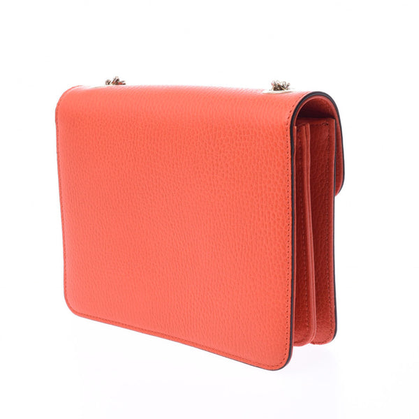 GUCCI Gucci Interlocking Chain Shoulder Bag Outlet Orange 510304 Ladies Calf Shoulder Bag Shindo Used Ginzo