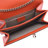 GUCCI Gucci Interlocking Chain Shoulder Bag Outlet Orange 510304 Ladies Calf Shoulder Bag Shindo Used Ginzo