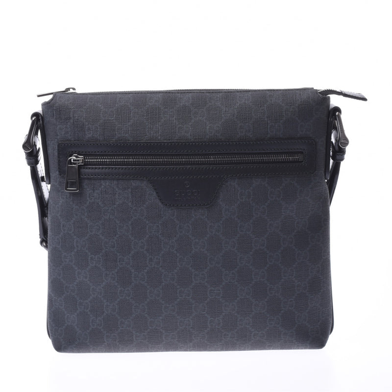 GUCCI Gucci GG Supreme Messenger Bag Black 322279 Men's GG Supreme Canvas Shoulder Bag AB Rank Used Ginzo