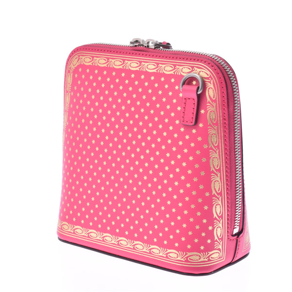 GUCCI GUCCY print mini shoulder pink / gold 511189 ladies calf shoulder bag Shindo used Ginzo