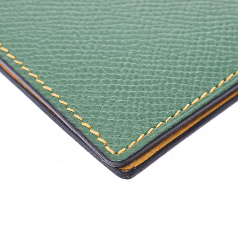 HERMES Agenda GM Green/Yellow □A Engraved (around 1997) Unisex Kushbell notebook cover B rank used Ginzo