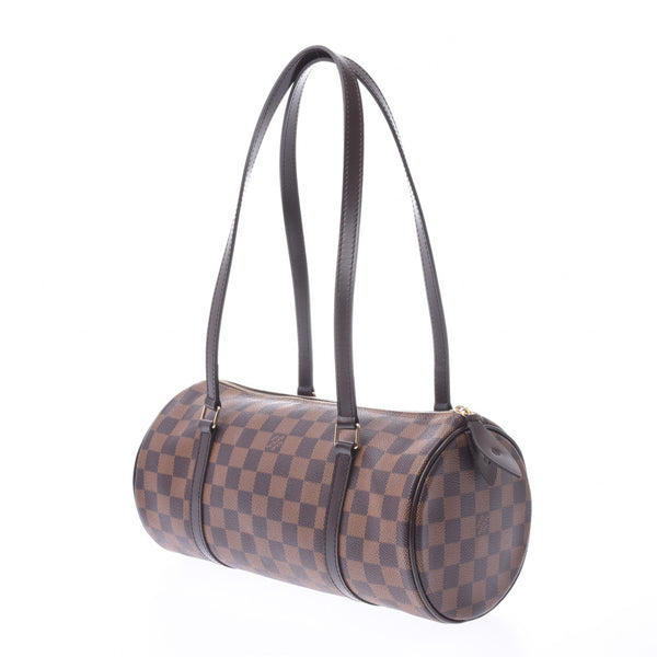 LOUIS VUITTON路易威登Damier Papillon棕色N41210女士Damier帆布皮革手提包A级二手Ginzo