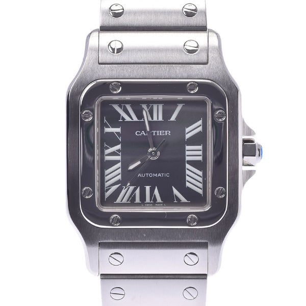 CARTIER Santosgarbe LM Asia Limited Boys SS watch automatic winding black dial A rank used Ginzo