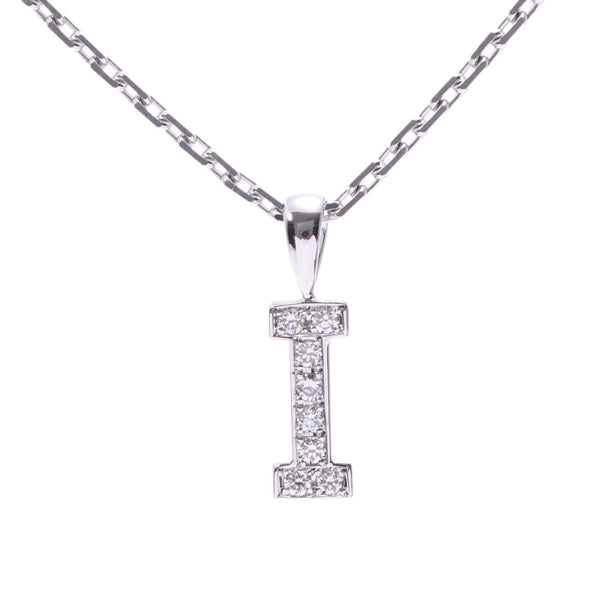 EYEFUNNY initials I necklace unisex K18WG diamond necklace A rank used Ginzo