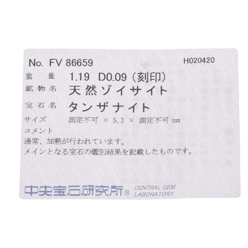 その他 タンザナイト1.19ct ダイヤ0.09ct 13号 レディース Pt900プラチナ リング・指輪 Aランク 中古 銀蔵