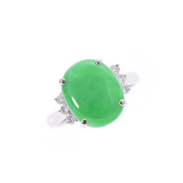 Other jade, 5.17ct 13 ct diamond 13, Ladies Pt900, Platinum ring, ring, ring, ring, A rank, used silver storehouse.
