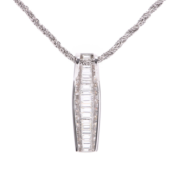 Other I-LineCres Diamond 1.00ct Ladies PT900/850 necklace A-rank used silver