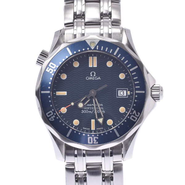 The OMEGA Omega Simster Pro: 2561.80 Boys, Clock, Quints, blue, blue, A-Rank, used, silver,
