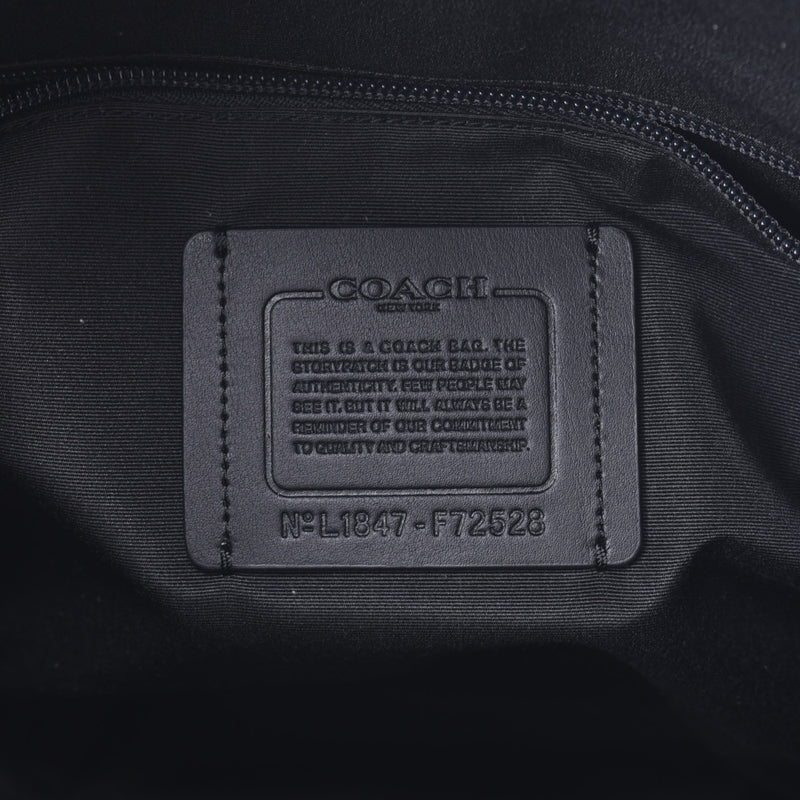 COACH Coach Signature 2WAY Tote Bag Black/Beige F72528 Men's PVC/Calf Handbag AB Rank Used Ginzo
