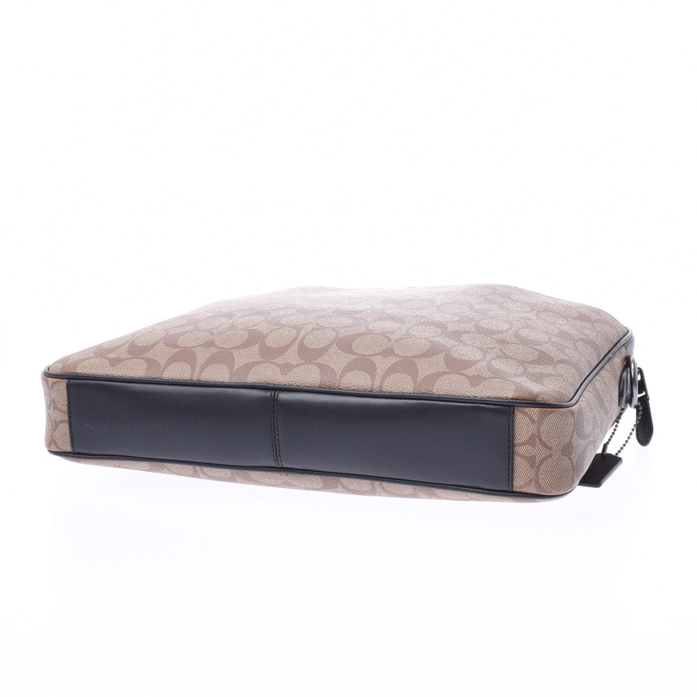 コーチシグネチャー 2WAY ブリーフケース 黒×ベージュ メンズ