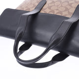 COACH Coach Signature 2WAY Briefcase Black/Beige F76835 Men's PVC/Calf Business Bag Unused Ginzo