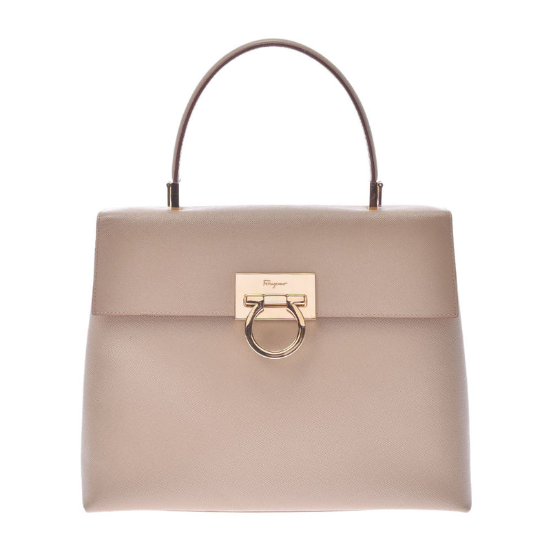 Ferragamo Gancini 2WAY Bag Beige Gold Hardware Ladies Calf Handbag  Salvatore Ferragamo Used – 銀蔵オンライン