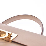 Salvatore Ferragamo Ferragamo Gancini 2WAY Bag Beige Gold Metallic Ladies Calf Handbag AB Rank Used Ginzo
