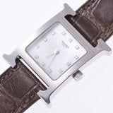 HERMES Hermes Ramsis 12P Diamond HH1.210 Women's SS/Leather Watch Quartz Shell Dial A Rank Used Ginzo