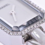 CHANEL シャネル プルミエール ベゼルダイヤ H2132 レディース SS/白セラミック 腕時計 クオーツ 白文字盤 ABランク 中古 銀蔵