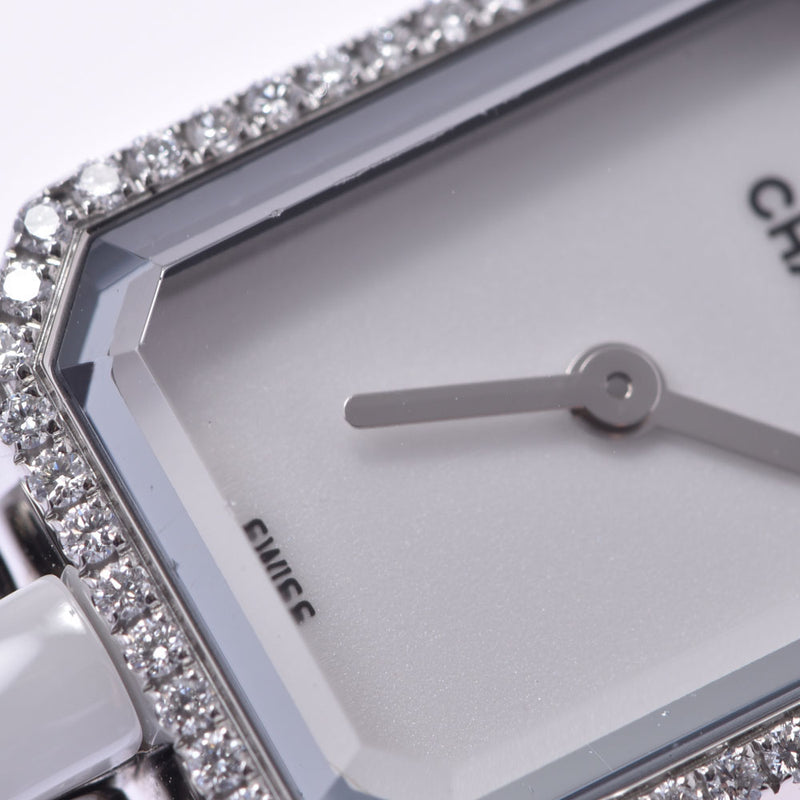 CHANEL シャネル プルミエール ベゼルダイヤ H2132 レディース SS/白セラミック 腕時計 クオーツ 白文字盤 ABランク 中古 銀蔵