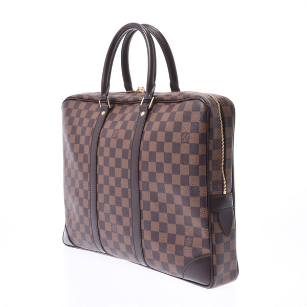 LOUIS VUITTON ルイヴィトンダミエポルトドキュマンヴォワヤージュブラウン N41124 men business bag A rank used silver storehouse