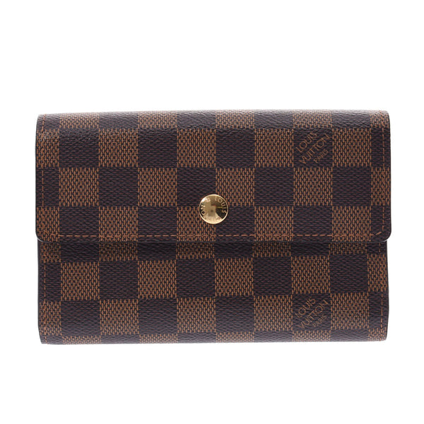 LOUIS VUITTON Louis Vuitton Damier Portofeuil Alexandra Brown N63067 Unisex Tri-fold Wallet AB Rank Used Ginzo