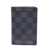 LOUIS VUITTON Louis Vuitton Damier Graphite Organizer De Posh Black/Gray N63143 Men's Damier Graphite Canvas Card Case A Rank Used Ginzo