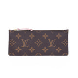 LOUIS VUITTON Louis Vuitton Monogram Portofeuil Josephine Rose Ballerine M41739 Ladies Monogram Canvas Long Wallet Shindo Used Ginzo