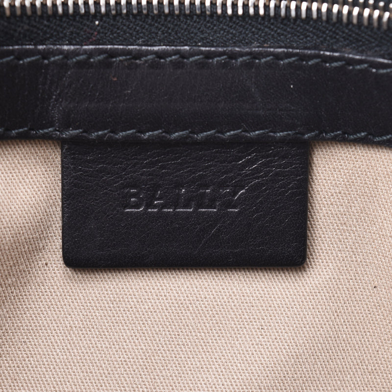 BALLY Gray/Black Ladies Canvas/Leather Handbag AB Rank Used Ginzo