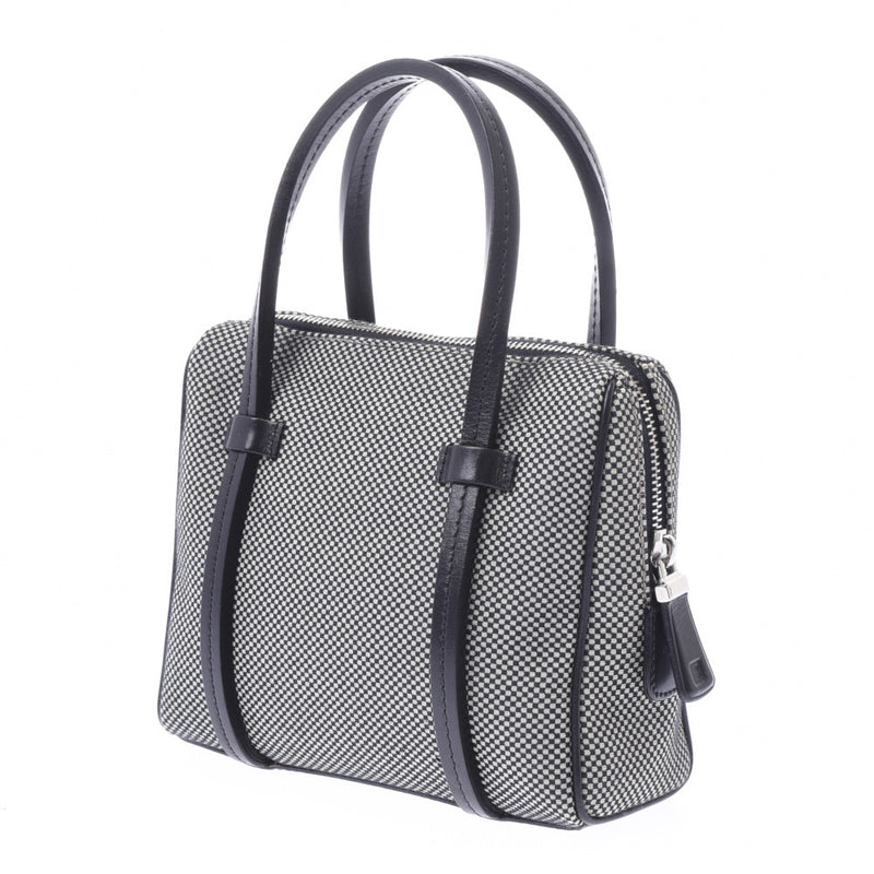 BALLY Gray/Black Ladies Canvas/Leather Handbag AB Rank Used Ginzo