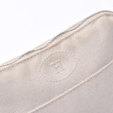 HERMES エルメス ボリードポーチ20 白 ユニセックス キャンバス ポーチ Bランク 中古 銀蔵