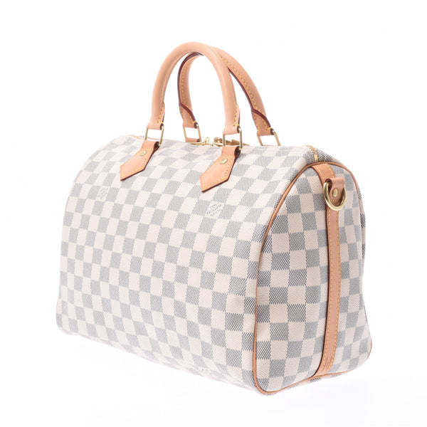 LOUIS VUITTON ルイヴィトン ダミエ アズール スピーディバンドリエール30 現行 白 N41373 ユニセックス ハンドバッグ ABランク 中古 銀蔵