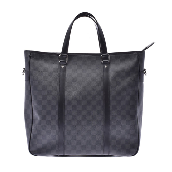 LOUIS VUITTON Louis Vuitton Damier Graphite Tadao 2WAY bag black N51192 men's handbag a rank used silver
