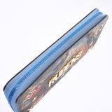 LOUIS VUITTON ルイヴィトンマスターズコレクションジッピーウォレットルーベンス blue M64603 unisex leather long wallet AB rank used silver storehouse