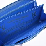 LOUIS VUITTON ルイヴィトンマスターズコレクションジッピーウォレットルーベンス blue M64603 unisex leather long wallet AB rank used silver storehouse