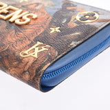 LOUIS VUITTON ルイヴィトンマスターズコレクションジッピーウォレットルーベンス blue M64603 unisex leather long wallet AB rank used silver storehouse