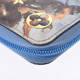 LOUIS VUITTON ルイヴィトンマスターズコレクションジッピーウォレットルーベンス blue M64603 unisex leather long wallet AB rank used silver storehouse