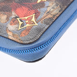 LOUIS VUITTON ルイヴィトンマスターズコレクションジッピーウォレットルーベンス blue M64603 unisex leather long wallet AB rank used silver storehouse