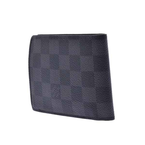 LOUIS VUITTON 路易威登达米埃格拉菲特波尔图福耶穆尔蒂普尔 黑色/灰色 N62663 男士钱包 B 级二手银藏