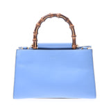 GUCCI bamboonim Fair small 2WAY bag blue 470271 women's scarf bamboo handbags AB rank used silver