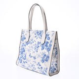 GUCCI Gucci Herbarium Flower Print White/Blue 432684 Unisex Canvas/Calf Tote Bag AB Rank Used Ginzo