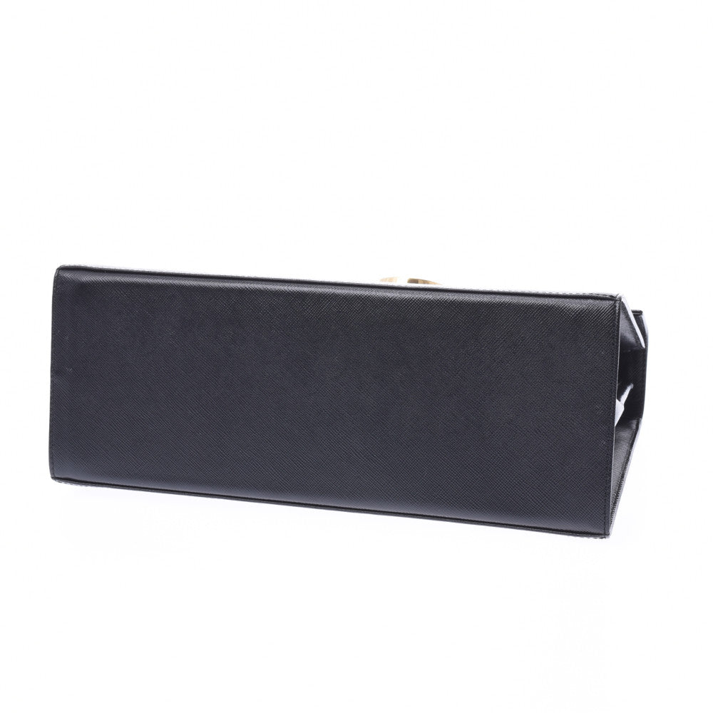 フェラガモガンチーニ 2WAYバッグ 黒 ゴールド金具 レディース カーフ