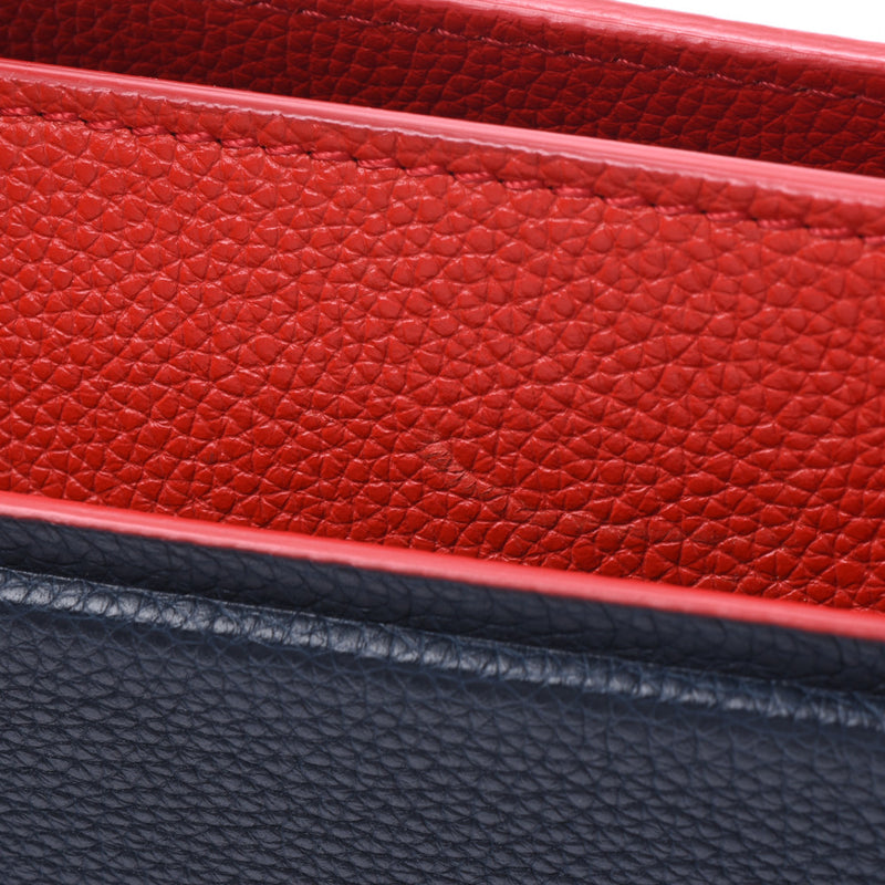 GIVENCHY Givenchy Horizon Navy Blue/Red Ladies Calf Handbag A Rank Used Ginzo