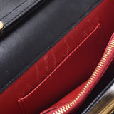 PRADA Prada Chain Shoulder Bag Black 1BP012 Ladies Saffiano Verni Shoulder Bag AB Rank Used Ginzo