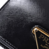 PRADA Prada Chain Shoulder Bag Black 1BP012 Ladies Saffiano Verni Shoulder Bag AB Rank Used Ginzo
