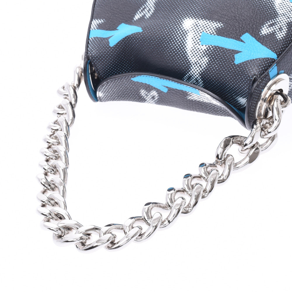 プラダチェーンハンドバッグ ラビット×矢印モチーフ 黒/青 レディース