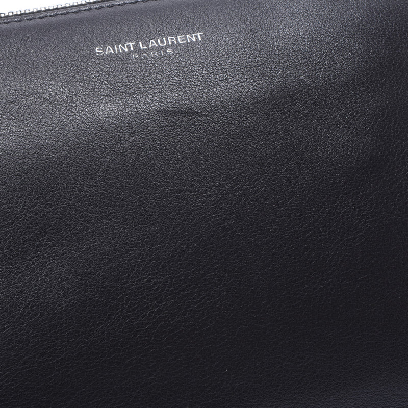 SAINT LAURENT Saint Laurent body bag black unisex calf waist bag a-rank used silver