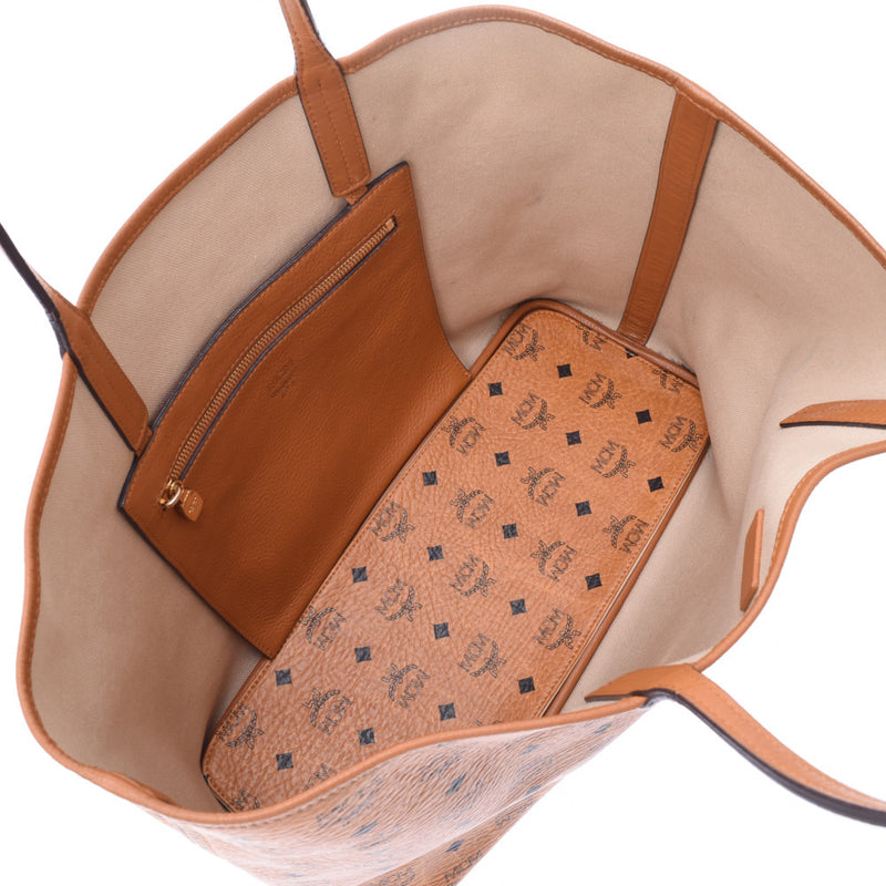 MCM EMM cognac Unisex calf Tote Bag