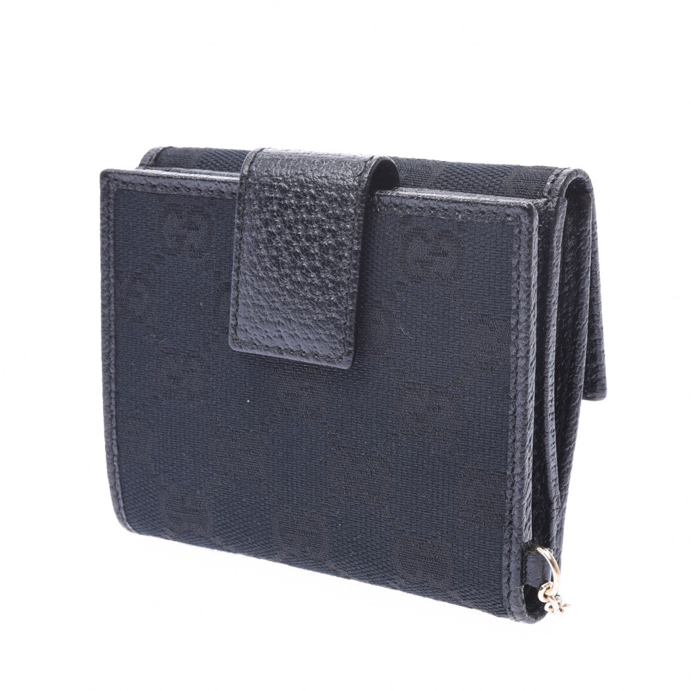ミュール(GUCCI) グッチGG柄 両面財布 黒 レディース 二つ折り財布 154183 GUCCI 中古