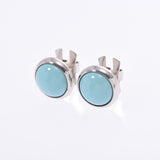 HERMES Hermes eclipse blue system Lady's SV pierced earrings A rank used silver storehouse