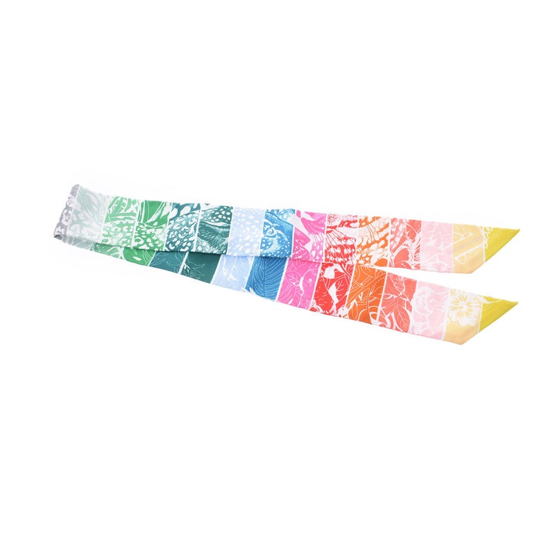 HERMES エルメス ツイリー ジャングル・ラブ・レインボー Jungle Love Rainbow マルチカラー レディース シルク100% スカーフ 未使用 銀蔵