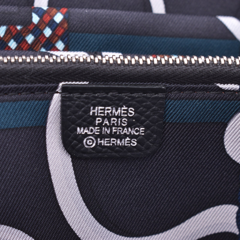 HERMES エルメス アザップロング シルクイン 黒 シルバー金具 D刻印(2019年頃) ユニセックス ヴォーエプソン 長財布 新品 銀蔵